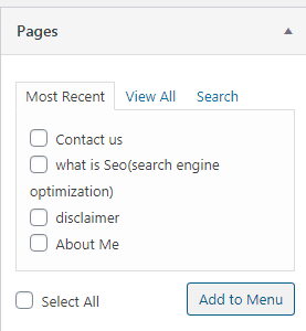 add pages to menu. 1
