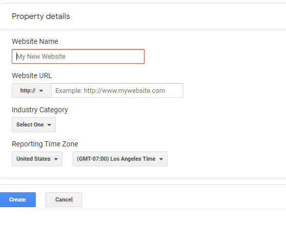 add new website in google analytics