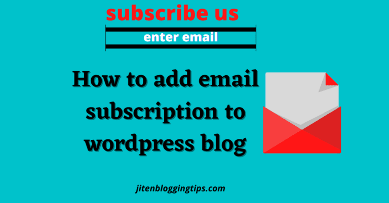 How to add email subscription to wordpress blog
