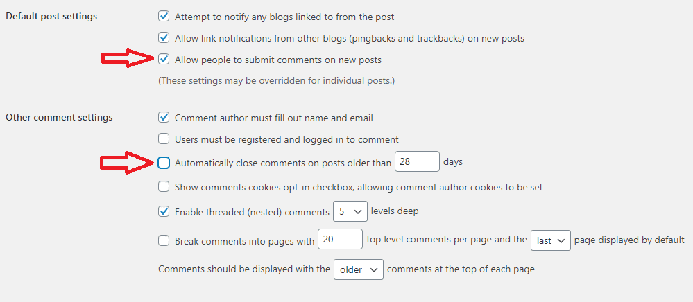 how to fix comments are closed error in wordpress