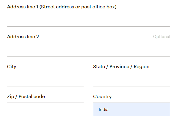 enter your address & select country 