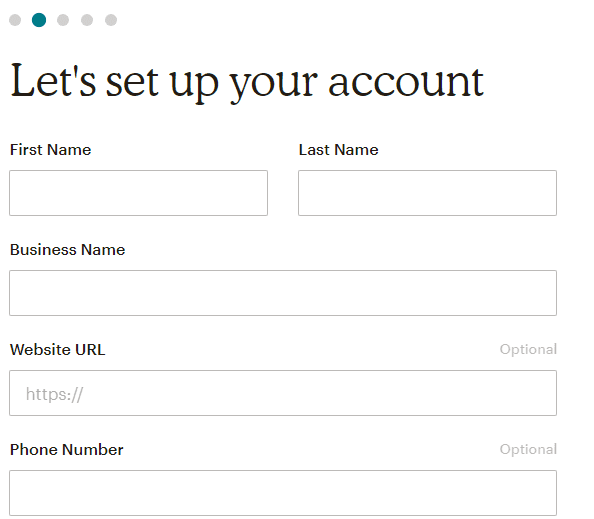 fill basic information for mailchimp account