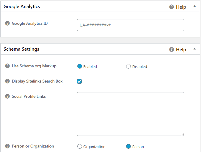 google analytics settings 