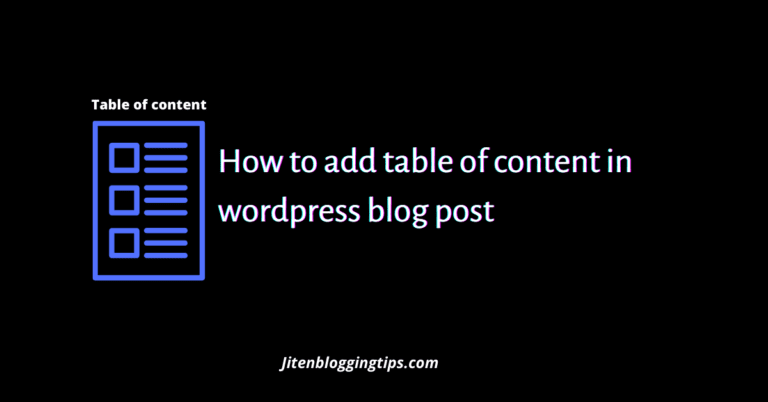 How To Add Table Of Contents In WordPress In 5 simple steps