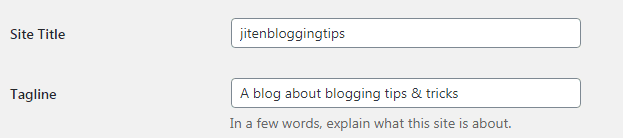 enter site title tagline.