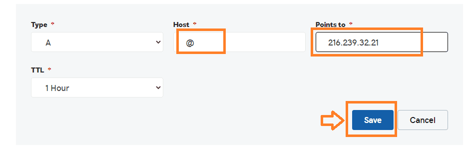 adding 4a record in godaddy