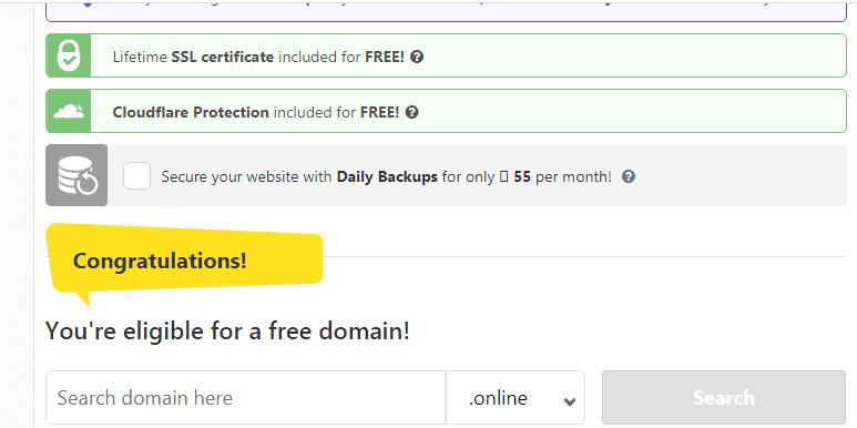 free domain for 1 year with hostinger hosting