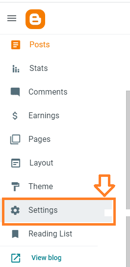 blogger dashboard settings