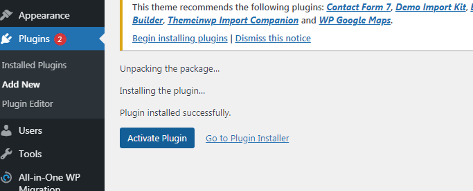 plugin install sucessfully