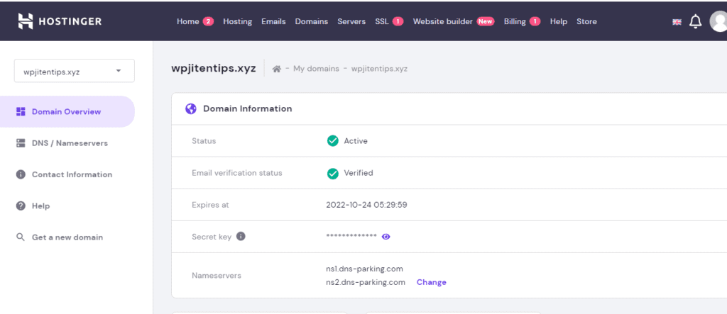 DOMAIN SETPUP HOSTINGER STEP