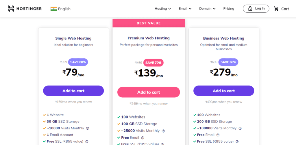 select hosting plan