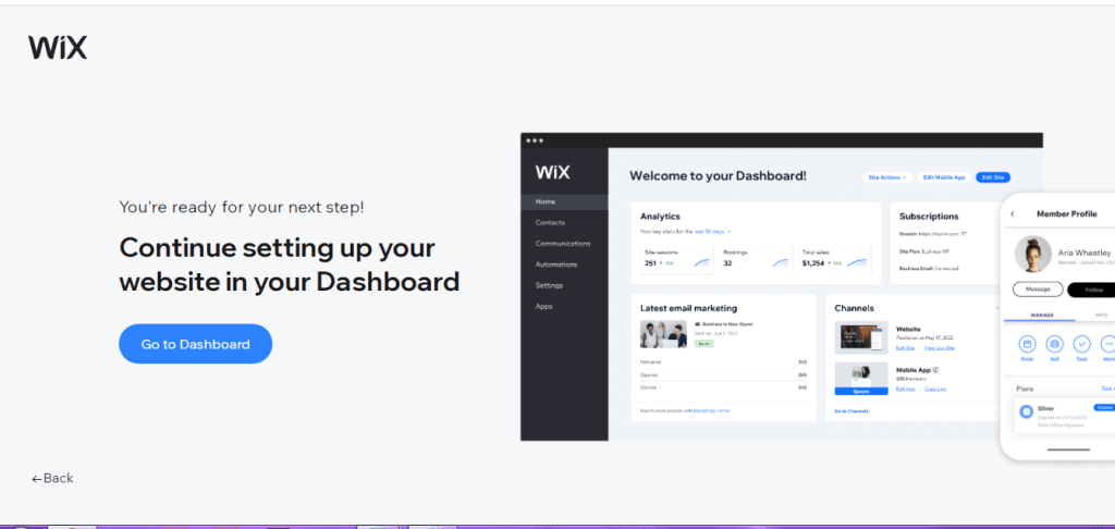 wix dashboard